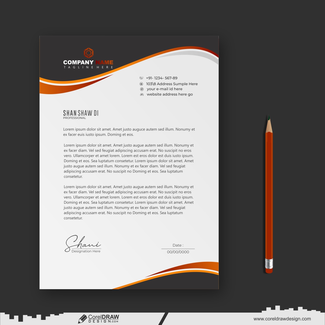 letterhead business free template CDR free vector template