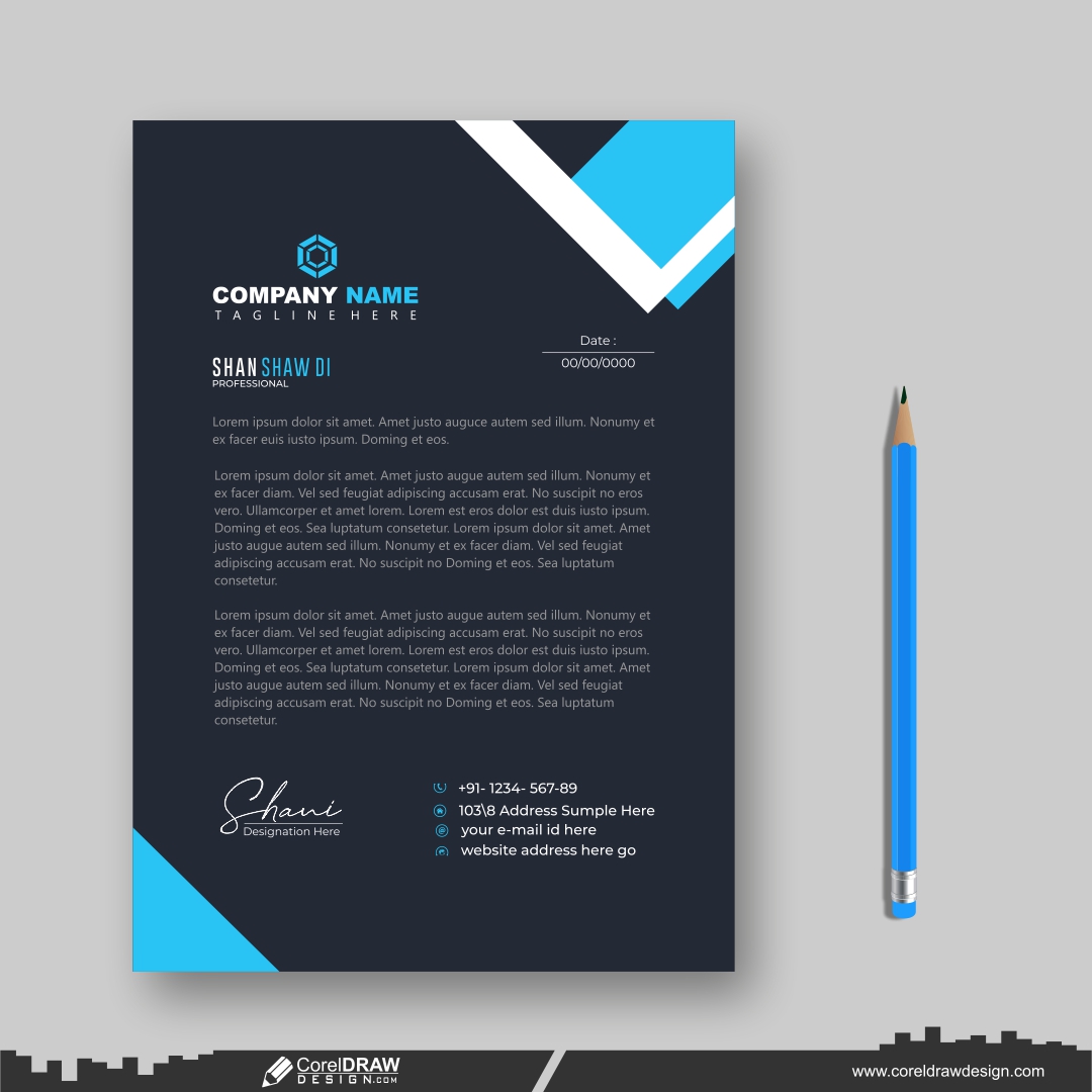 letterhead business template CDR free vector