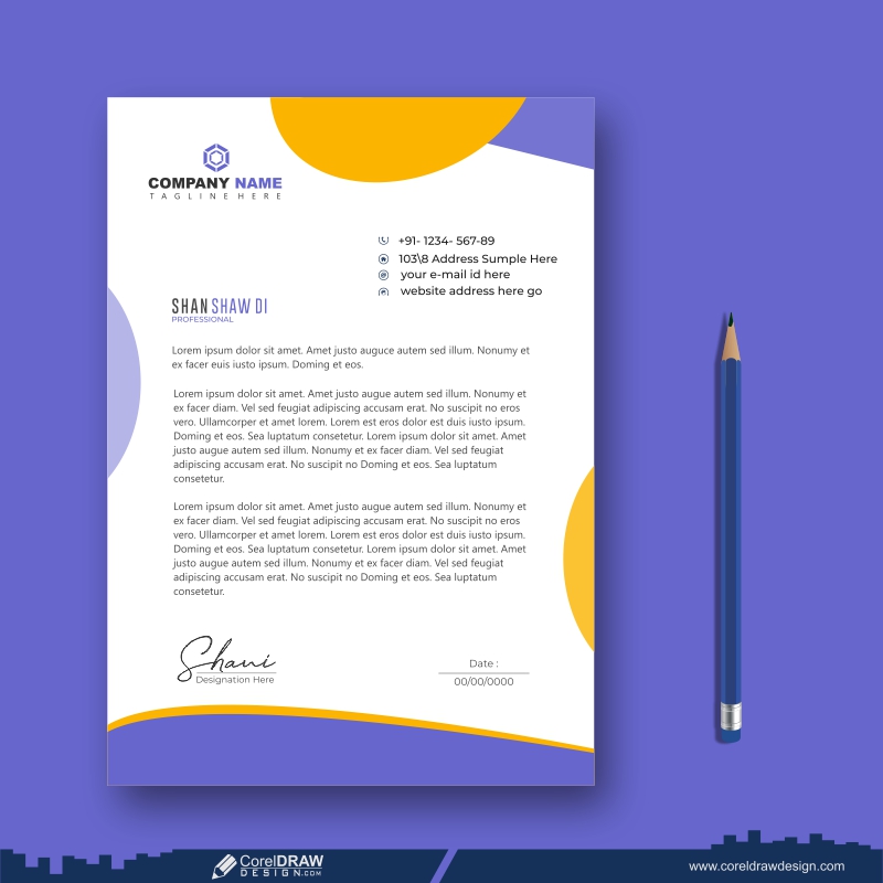 letterhead business template vector CDR
