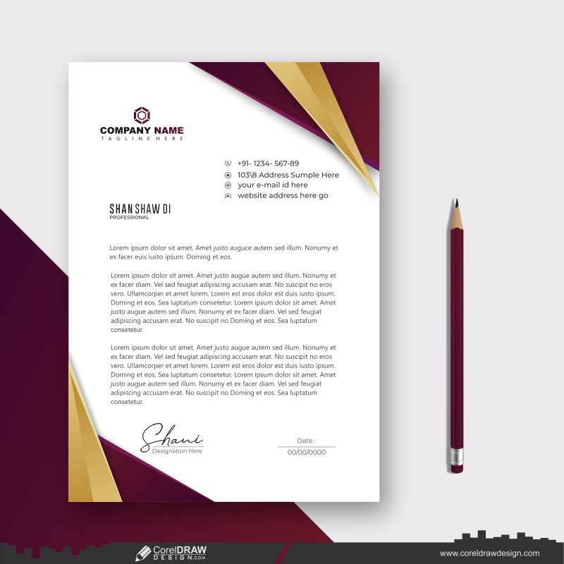 letterhead company presentation business template design cdr