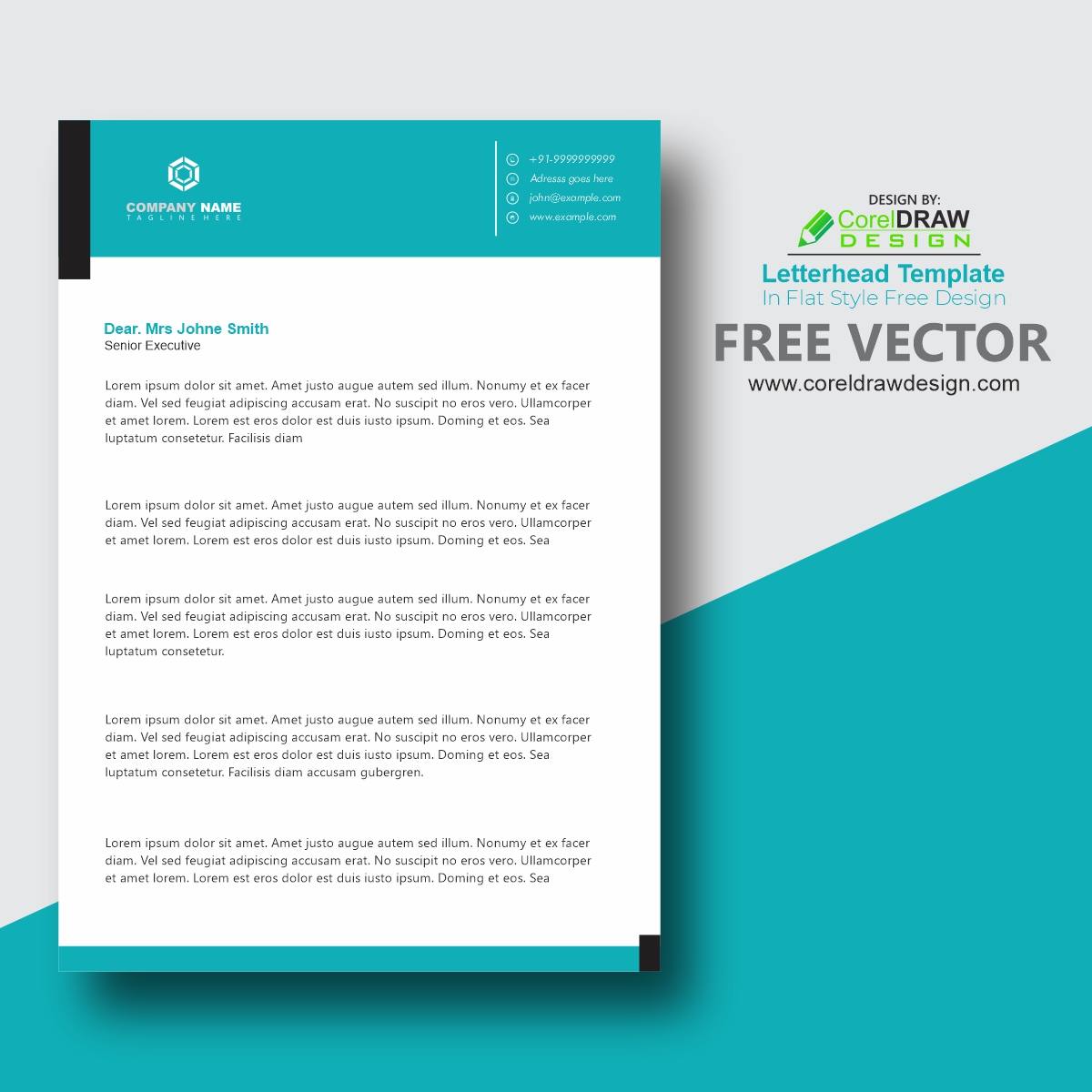 download-letterhead-template-in-flat-style-free-design-coreldraw