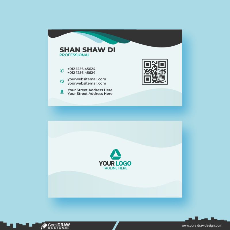 light color business card design cdr