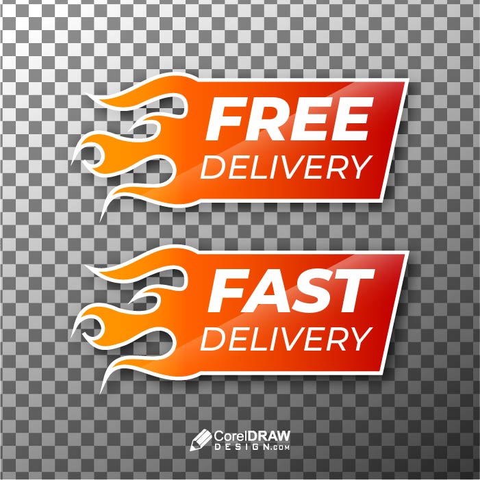 Lighting Fast Free Delivery Icon Badge Vector