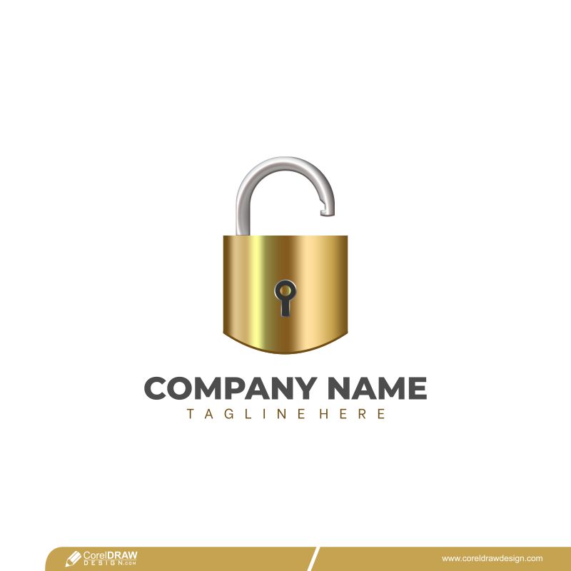 Logo Lock With Keyhole Isolated Free Vector