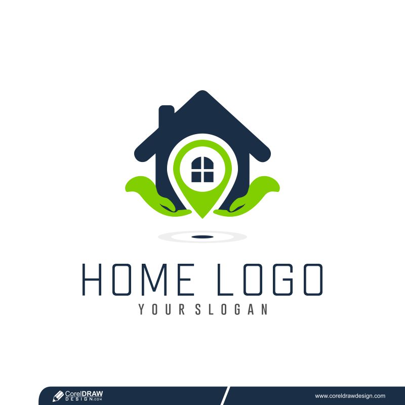 Logo With Hand And House Free Vector