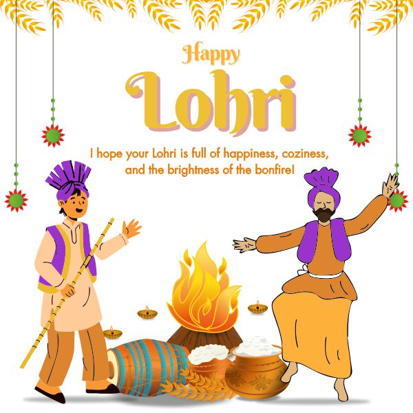 lohri celebration vector image, happy lohri