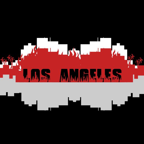 los angeles vector image,city on fire vector