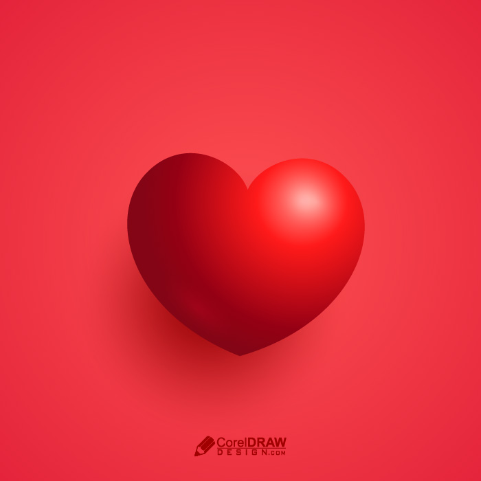 Love 3D Heart Emoji Vector