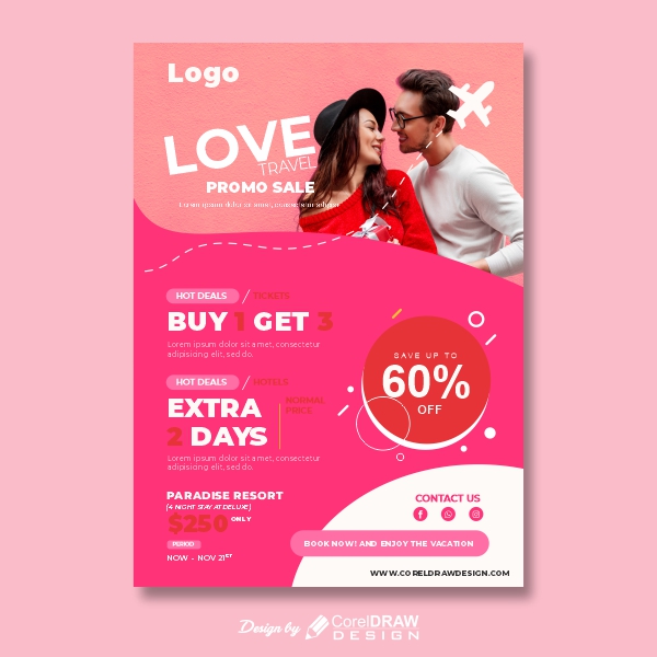 Love For Travel Promo Sale Trending 2021 Download CDR Template