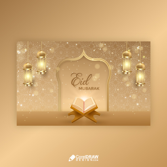 Luxury Eid Mubarak Creative Wishes Card Template