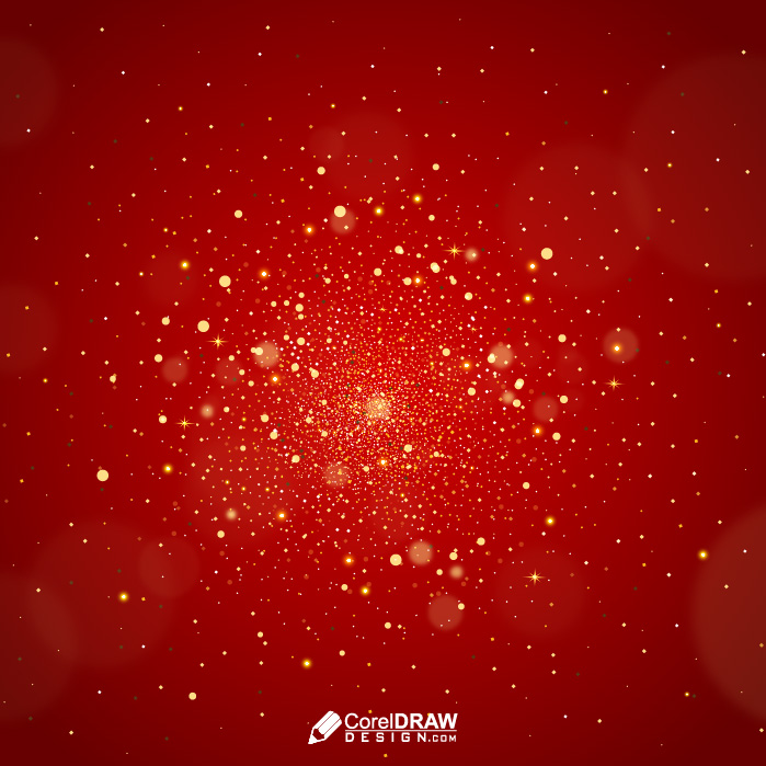 Luxury golden red particles glitter
