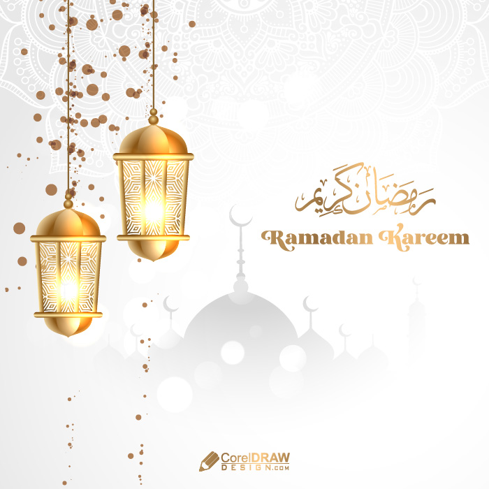 Luxury Ramadan Kareem Ornamental Lettering Card