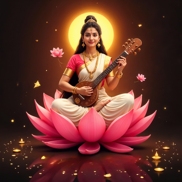 Ma Saraswati Realstic Ai Generated Hd High Quality Image Download For Free