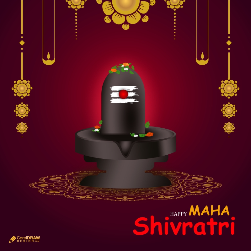 Maha Shivratri Creative Shivling Indian Festival Premium Vector