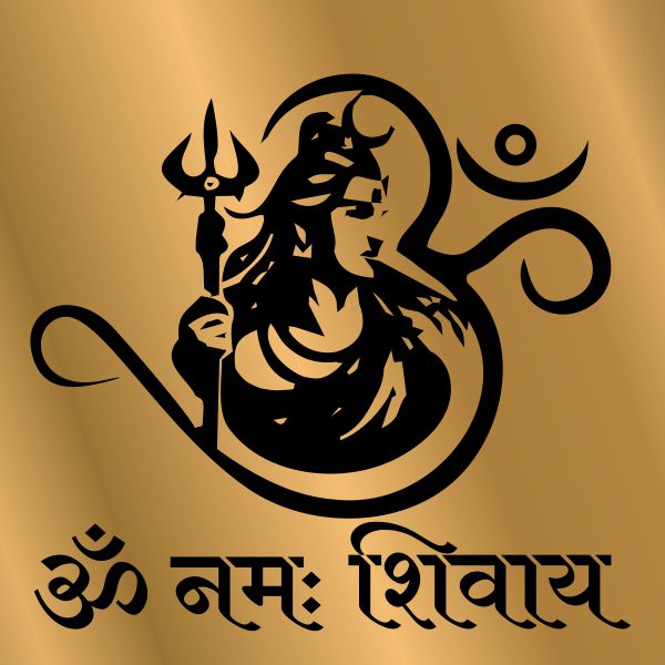 Maha Shivratri Golden Vector Design