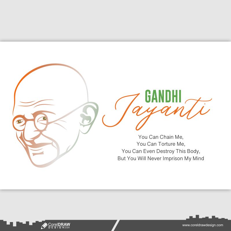 Mahatma Gandhi For Gandhi Jayanti On White Free Vector