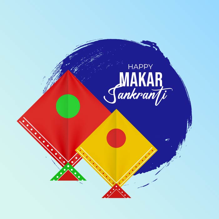 Makar Sankranti festival of kites celebration vector