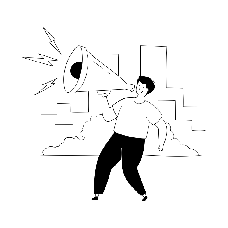 Man With MegaPhone Vector illustration Download For Free