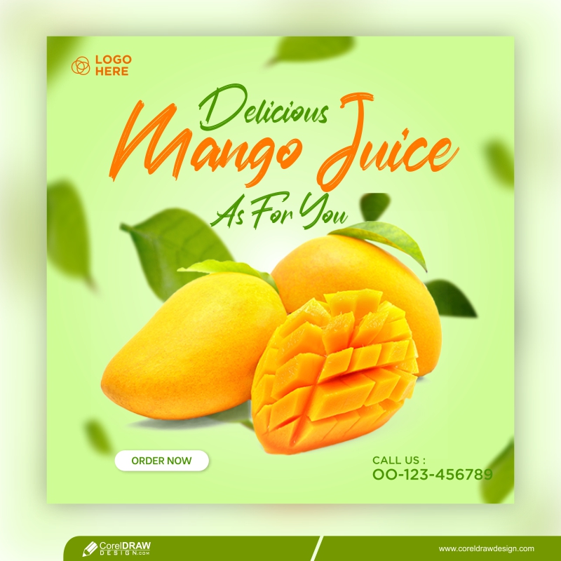 Mango Drink Menu Banner Template Restaurant Promotion Premium Vector