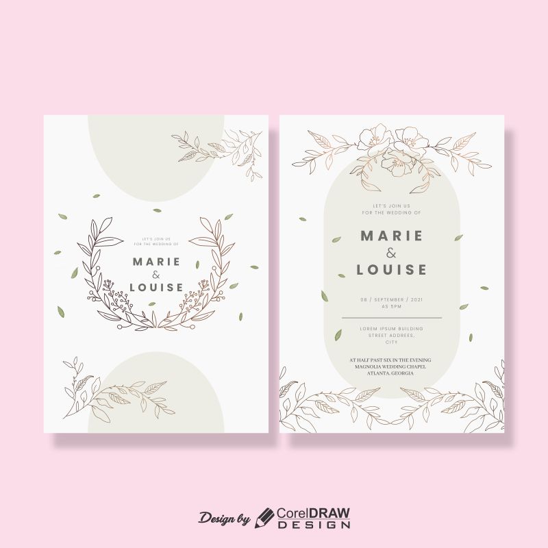 Marriage Invitation Floral Template Download Free From Coreldrawdesign