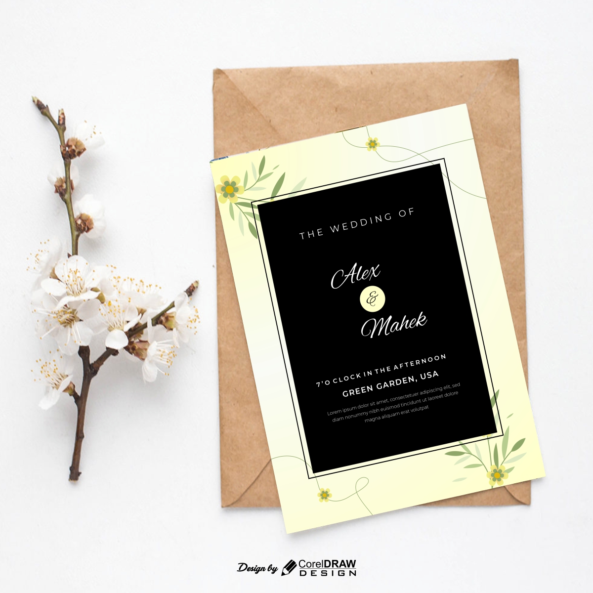 Marriage Party Invitation Beautiful Floral Download Free From Coreldrawdesign