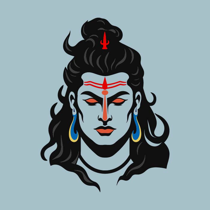 Meditating lord vishnu shivji indian god vector illustration