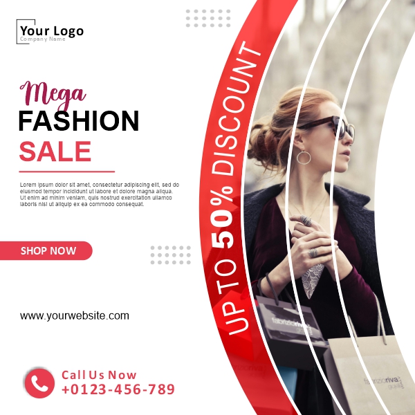 Mega fashion sale Banner Creative Design For Free In CDR file