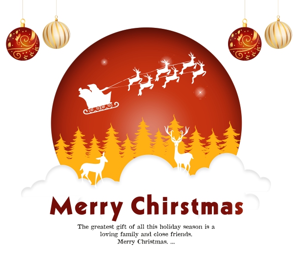 Merry Christmas 2024-2025 Wishing Vector Banner Design Download For Free With CDR File