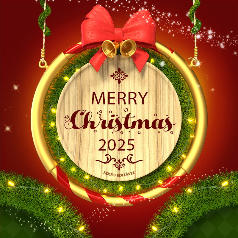 Merry Christmas 2025 Creative Wishing Banner PSD Download For Free