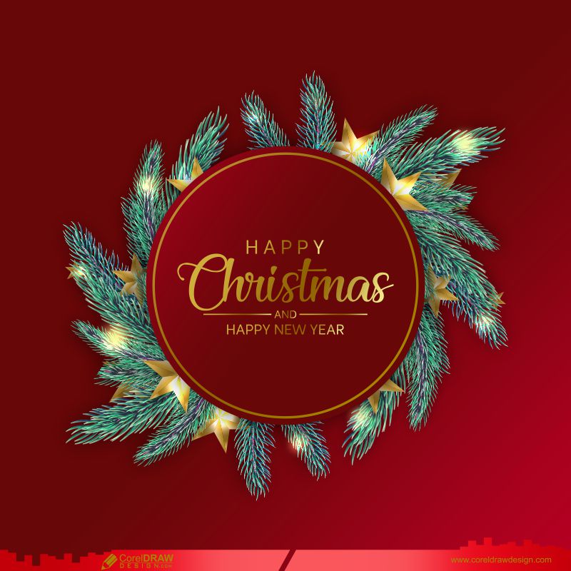 Merry Christmas And Happy New Year Background Premium Vector
