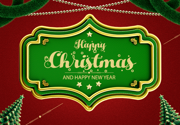 Merry Christmas and New year 2025 Red PSD Template Download For Free