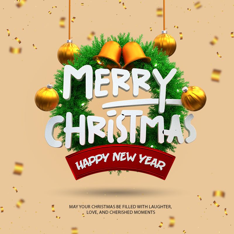 Merry Christmas and New Year 2025 Wishing Celebration Free PSD Template Download For Free