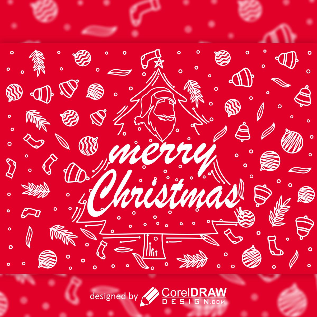 Merry Christmas poster vector design for free