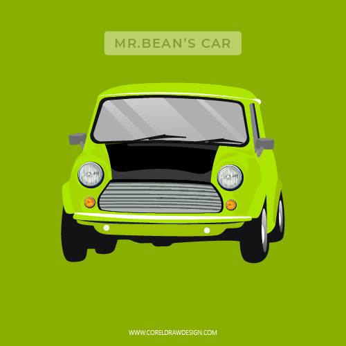 Mini Cooper Mr.Bean Car Vector