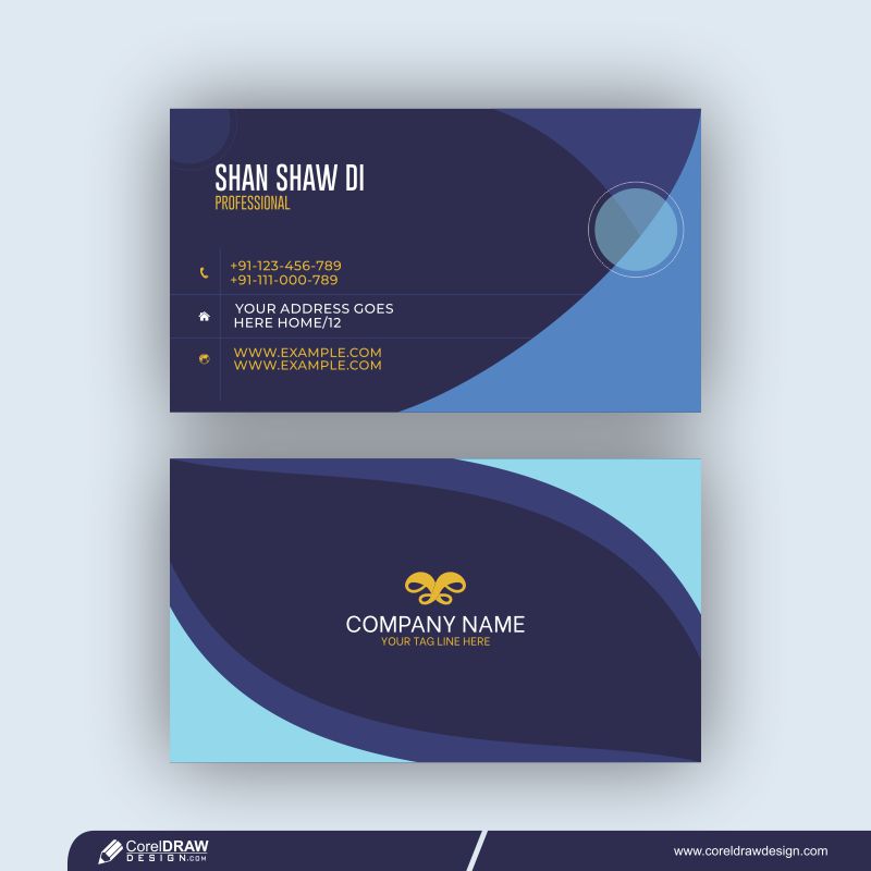 Minimal Modern Business Card Design Featuring Geometric Elements Free Vector