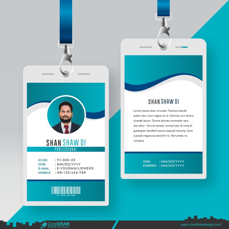 Minimalist Id Cards Template With Photo CDR