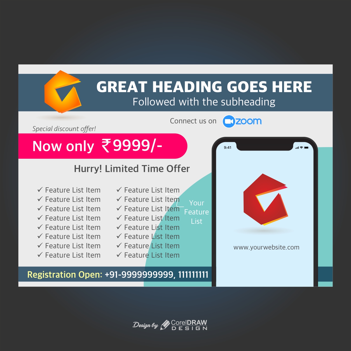 Mobile App Feature Banner Template Design