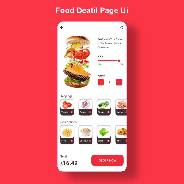 Mobile Food App detail Page Ui Design Download now