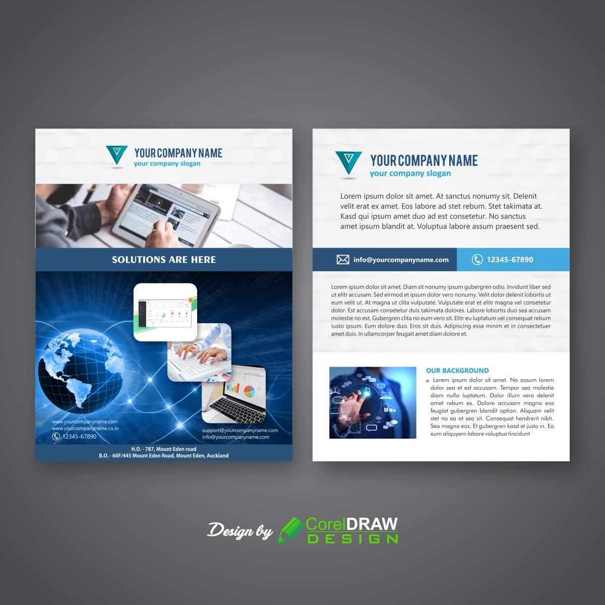  Download  Modern Abstract Corporate Bi fold Brochure  