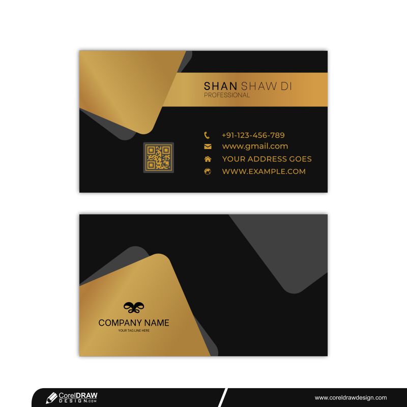 Download Modern Black Gold Business Card Templates Design | Coreldraw Design  (Download Free Cdr, Vector, Stock Images, Tutorials, Tips & Tricks)