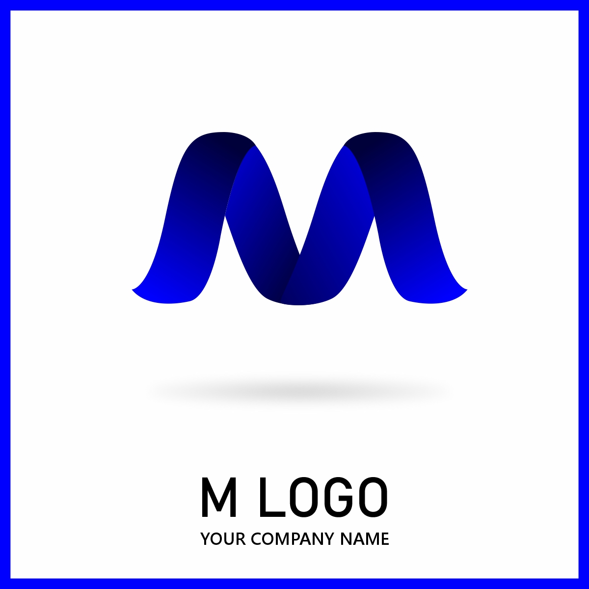 Modern Blue M Logo Free Vector