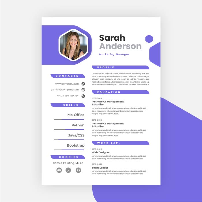 Modern Blue Resume Cv Template Layout Design Template  VECTOR