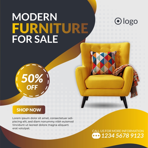 Modern Furniture for sale poster design download for free