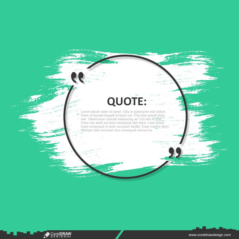 Modern Quote Frame Sea Green With Abstract White Brush Stroke Free Vector