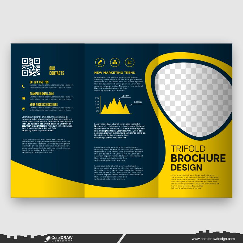 modern round design business trifold brochure template CDR