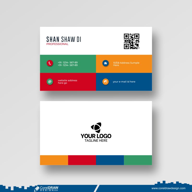 Modern Simple Light Colorfull Business Card CDR 
