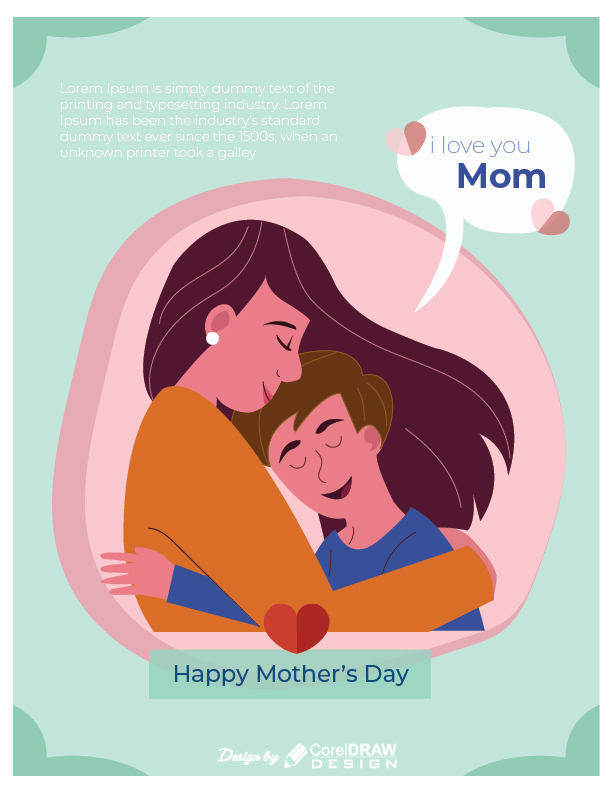Mothers Day Poster Illustration Vector Free