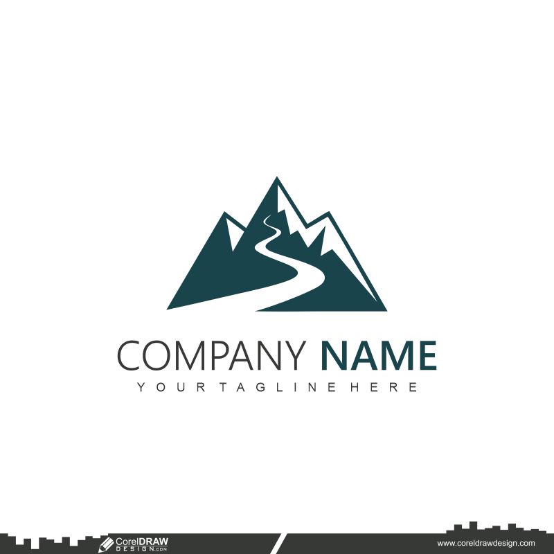 mountain nature logo design cdr template vector 