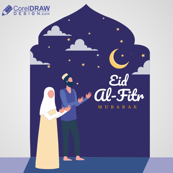 Muslim illustration Eid al Fitr Mubarak Vector Design Download For free