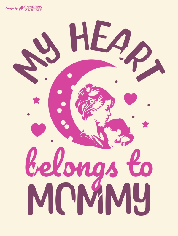 My mom T-shirt Print Vector Design Download For Free 